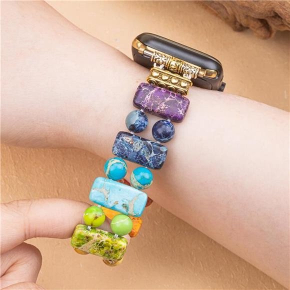 NEW Boho Beaded Rainbow Apple Watch Band main image 4